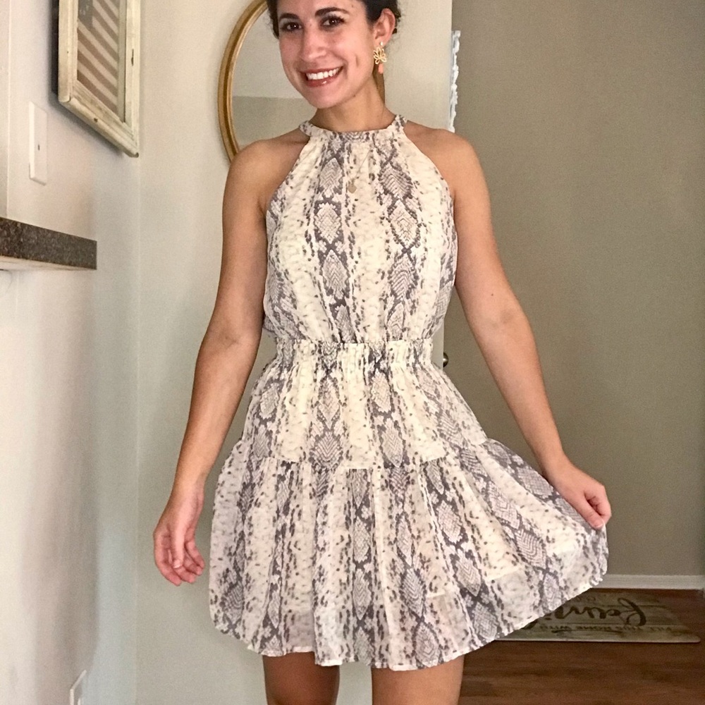 Snake print mini dress!